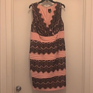 Melrose Black Lace and Pink Sleeveless Dress